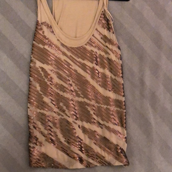 Chocolate Beige New Year perfect MEXX sparkle ✨ Top tank sleeveless festive - Picture 12 of 12